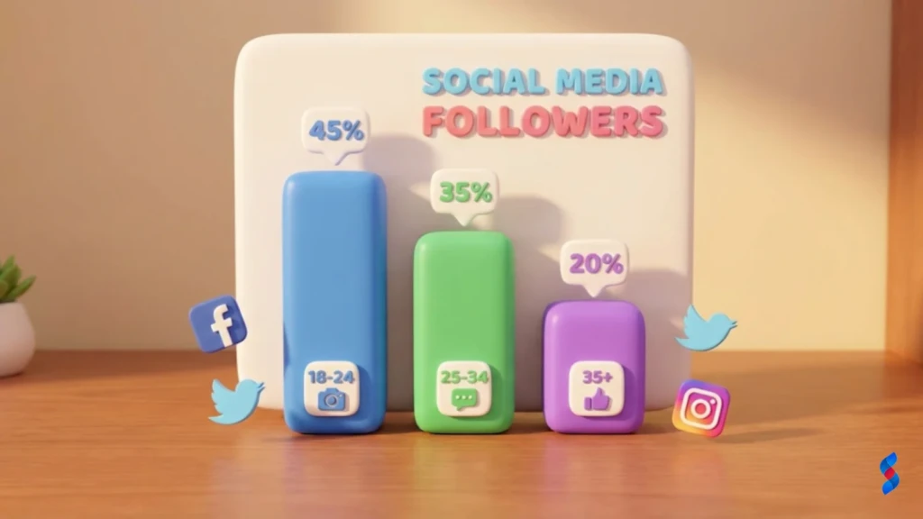 Social Media Strategy: The Ultimate Guide to a Winning Strategy in 2025 1 a-graph-showing-the-demographic-breakdown-of-a-companys-social-media