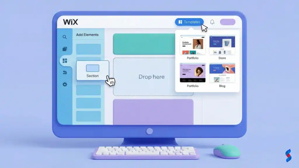 -screenshot-ceate-image-of-the-wix-website-builder-interface-highlighting-the-drag-and-drop-functionality-imgaeand-template-options.]