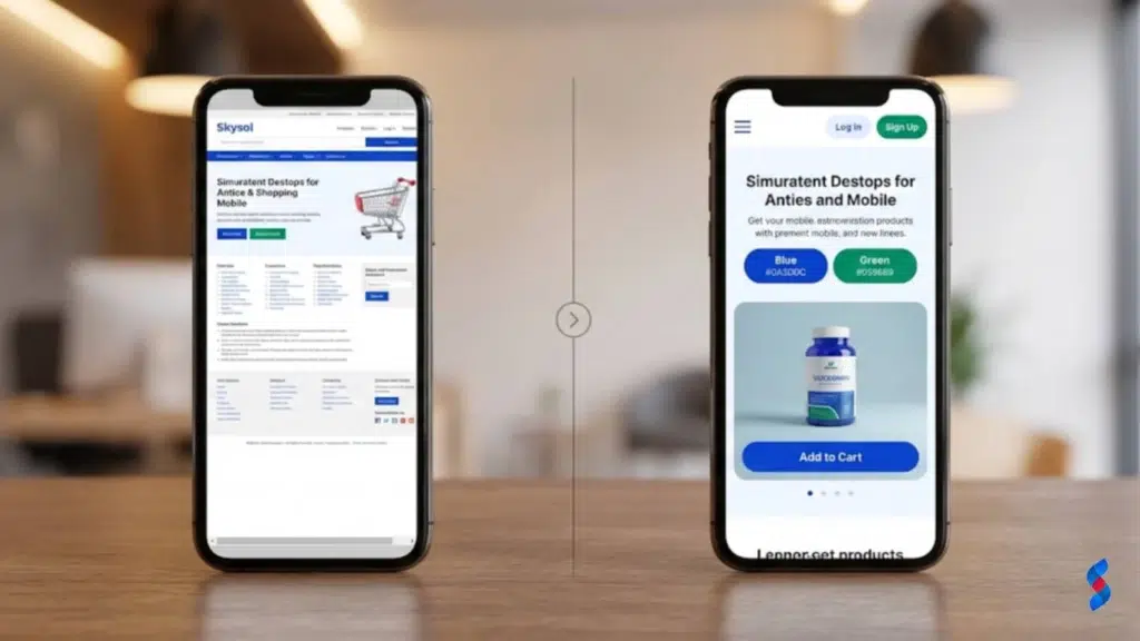 Wix Development: The Ultimate Guide for 2026 Beginners 5 a-before-and-after-comparison-showing-a-website-that-is-not-mobile-optimized