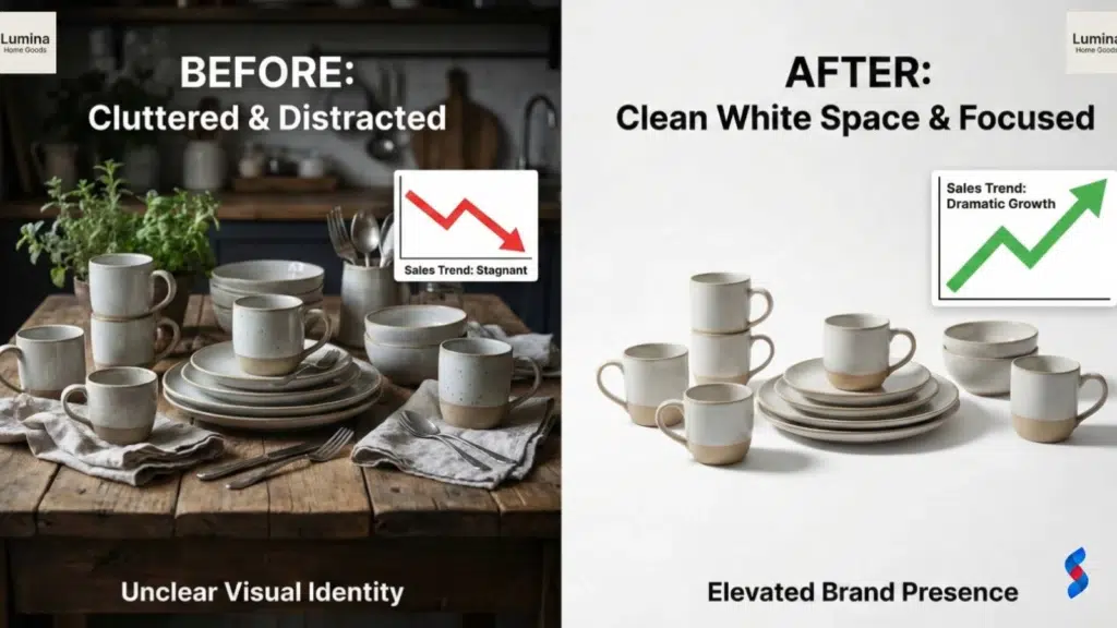 White Space Photography: The Ultimate Guide in 2026 4 before-and-after-images-of-a-product-line-showcasing-the-dramatic-impact-of-white-space